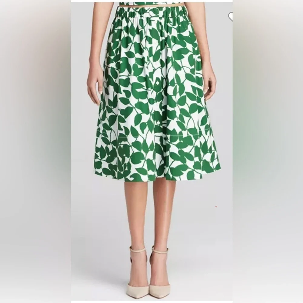 kate spade new york Garden Leaves Midi Skirt